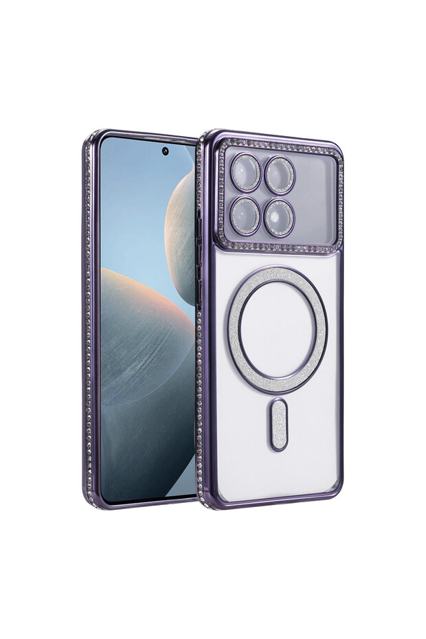Poco X6 Pro Compatible Joke Simli Magneticsafe Case - Deep Purple