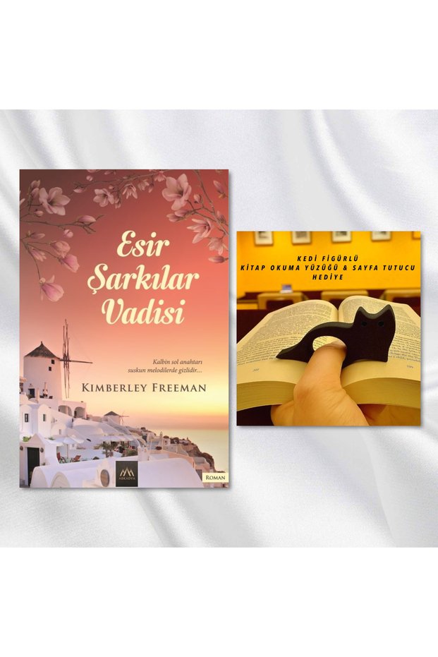 ESİR ŞARKILAR VADİSİ / Book Reading Ring with Cat Figure & Page Holder Gift