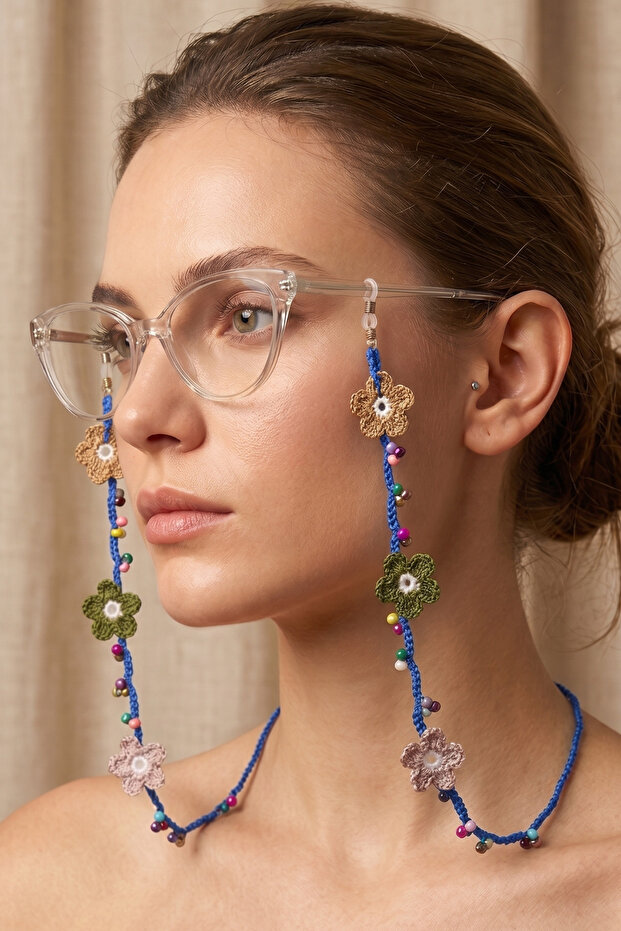 Handmade Papatya Oya Glasses Chain