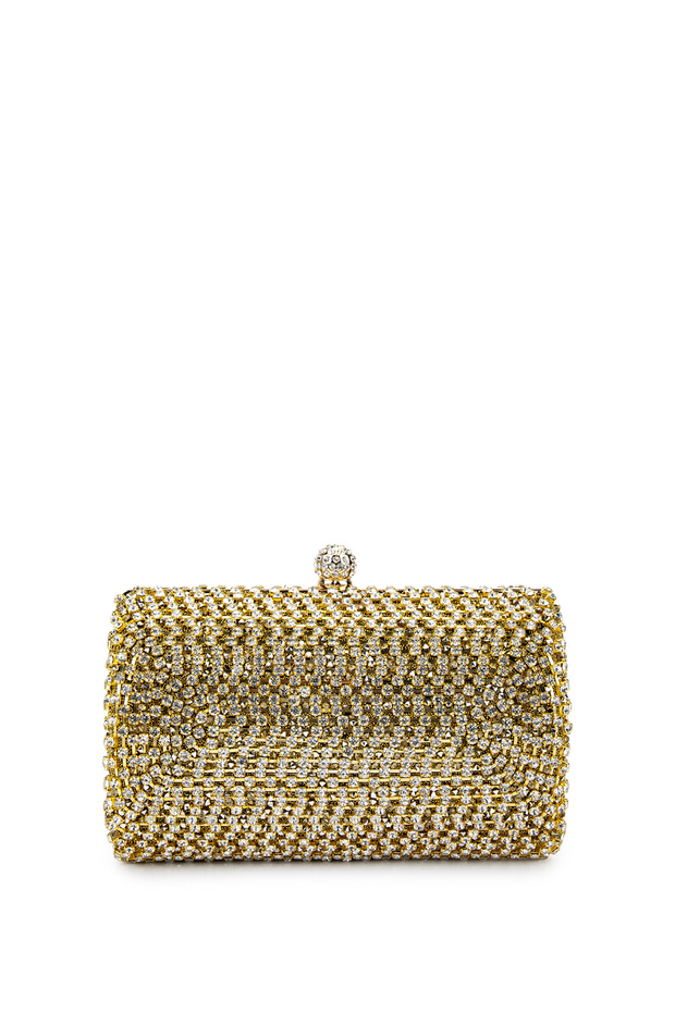 Women's Faux Leather Gold Evening Dress Bag