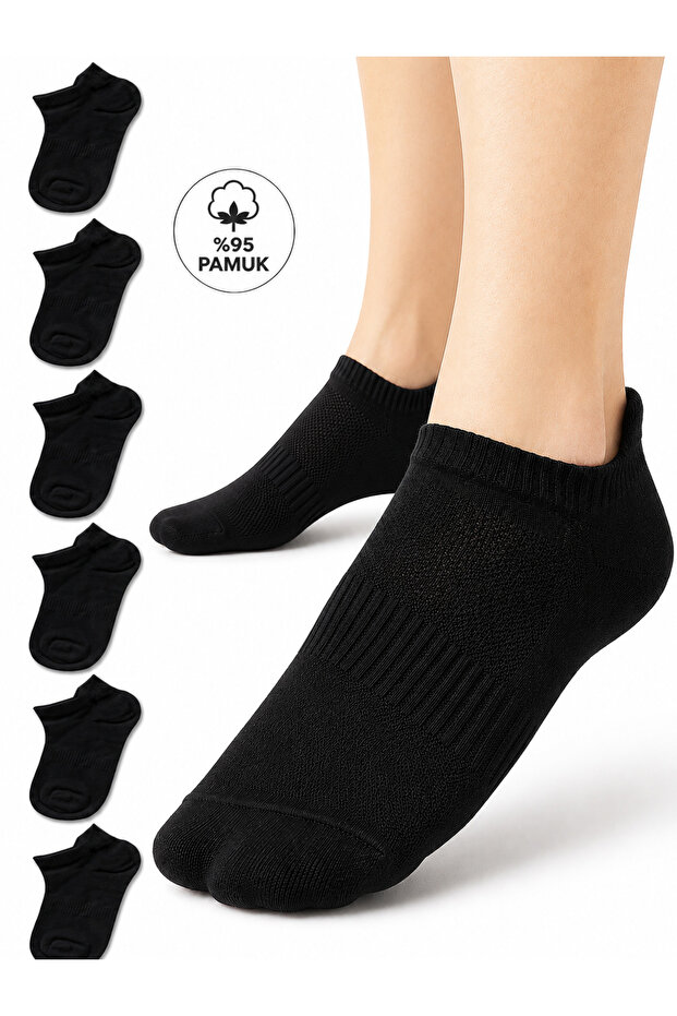 100% Cotton Women's Seamless Bootie Socks with Ear-Shaped Backs - Elastic in the Middle of the Sole, Scented Summer Premium Quality Socks, 6 Pairs