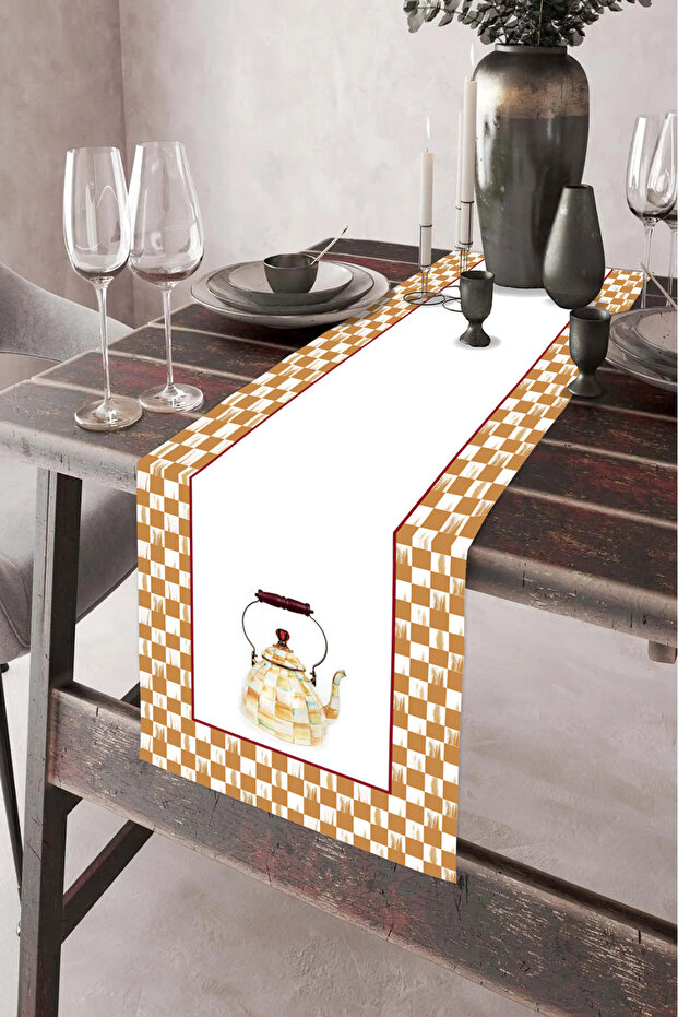 40X140Cm Woven Stain Resistant Printed Thai Feather Fabric Table Cloth Decorative Runner Washable