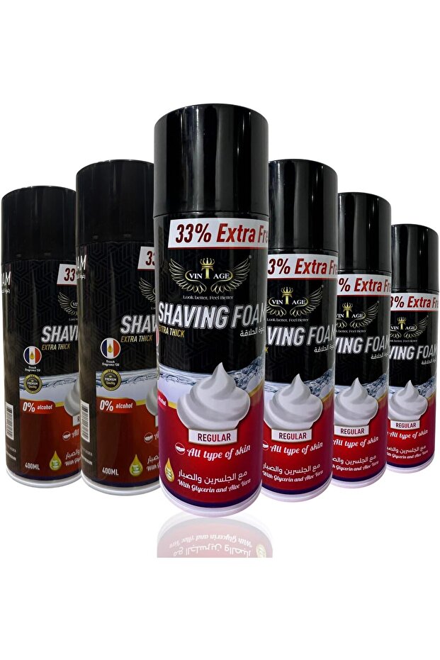 Extra Thick Shaving Foam Regular 400ml (33% Extra Free) – 0% Alcohol Shave Foam for Men