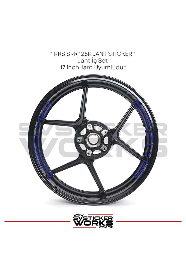 Rks Srk125R Sticker Set of 8 Stickers with Text on the Rim