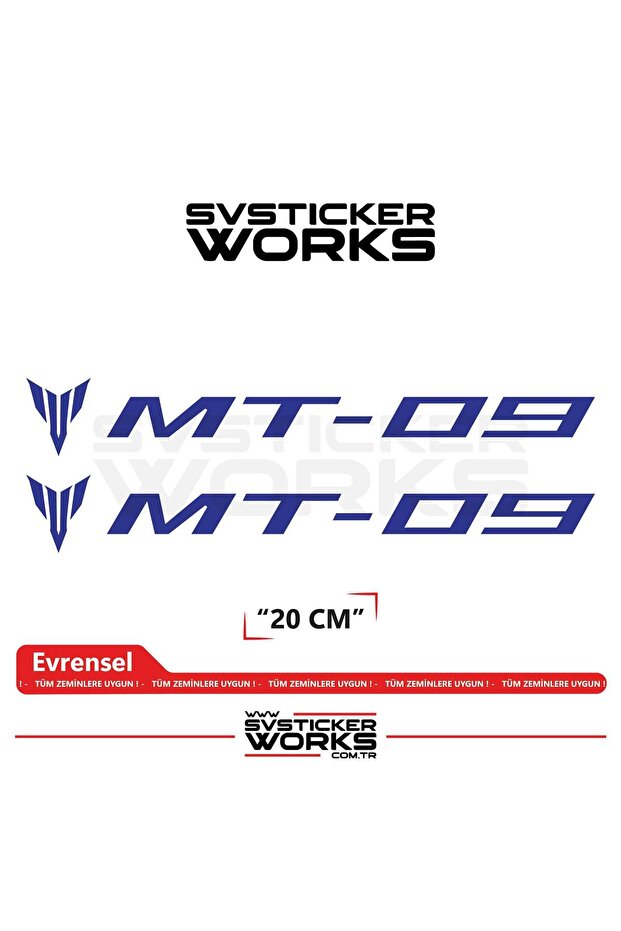 Yamaha Mt-09 Compatible Text Sticker – High Quality Custom Cut Foil (Set of 2)