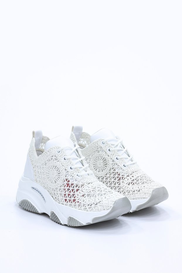Meli̇na Knitwear Knitted Detailed Casual Sneakers