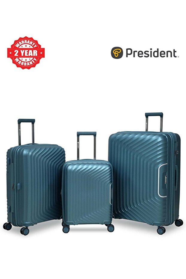 3 Piece Hardside Luggage Set with TSA Lock | Lightweight Suitcases (BLUE)