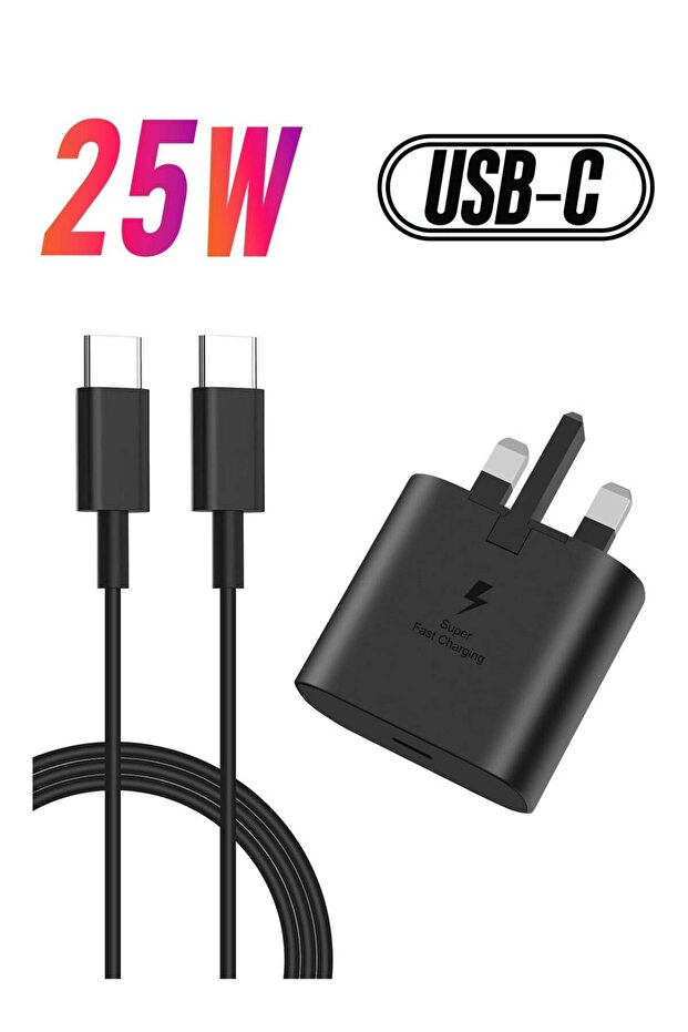 25W USB-C Super Fast Charger with USB-C to USB-C Cable | Fast Charging Wall Adapter