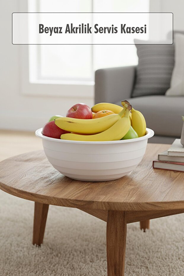 2.5 Lt White Acrylic Serving Bowl & Mixing Bowl
