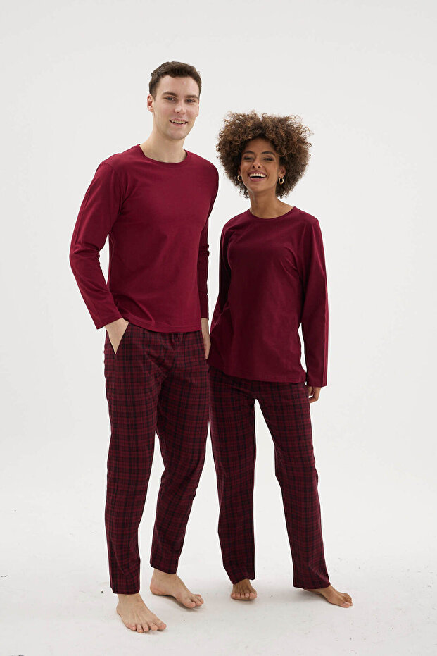 Mürdüm Men's Seasonal Cotton Pajama Set