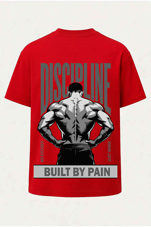 Oversized Disiplin Fitness Gym Printed T-Shirt - Large Print - Wide Cut