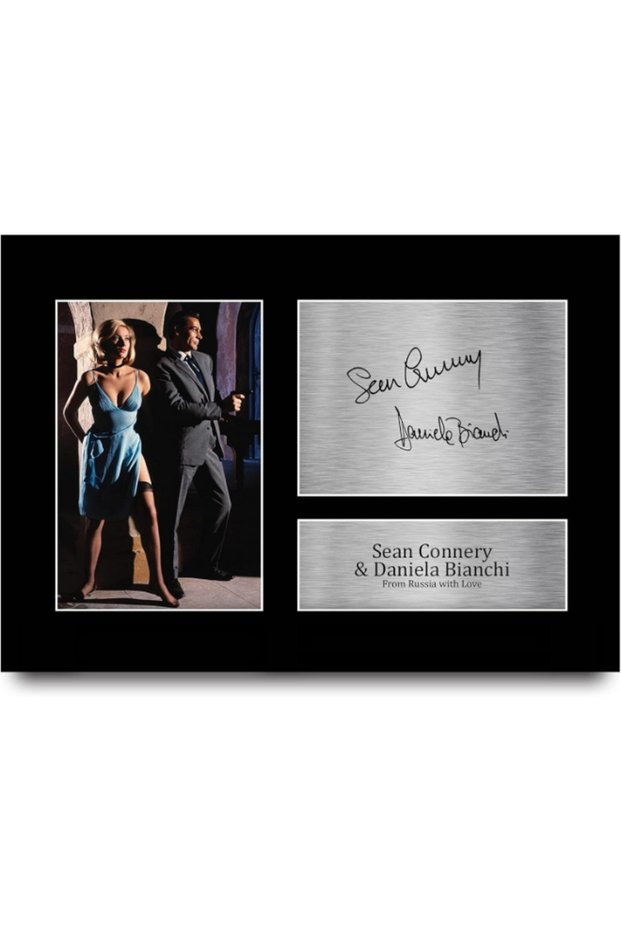 A4 Sean Connery & Daniela Bianchi James Bond From Russia With Love Gifts Printed Signed Autograph Picture for Movie Memorabilia Fans