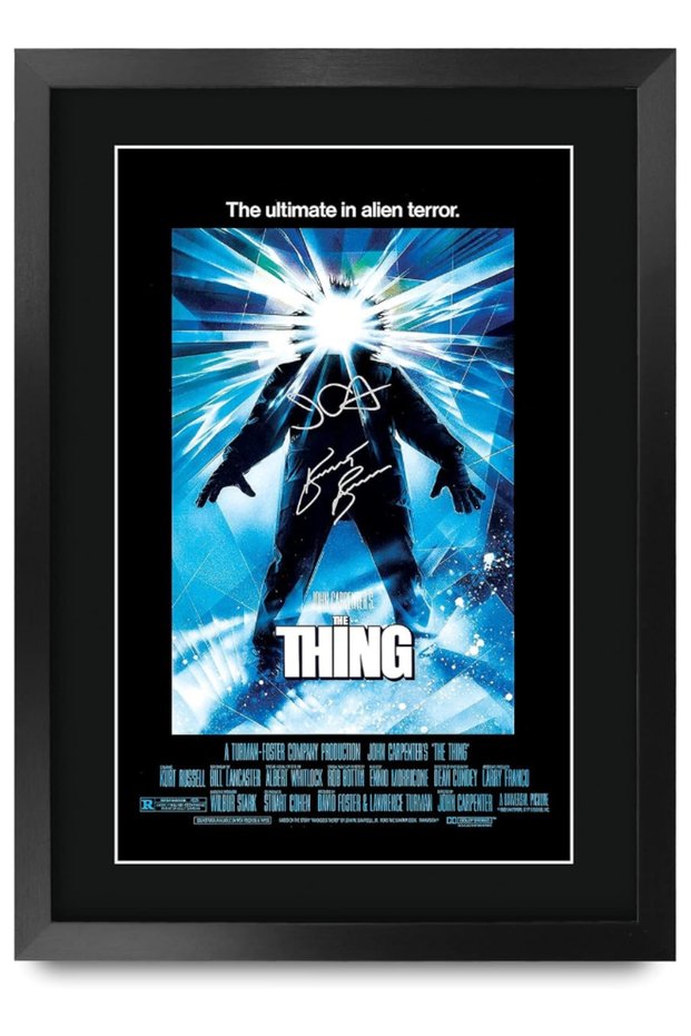 A3 FR The Thing Movie Poster John Carpenter Kurt Russell Signed Gift FRAMED A3 Printed Autograph Film Gifts Print Photo Picture Display…