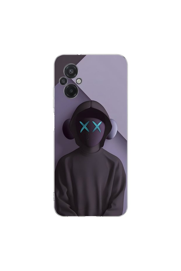 Poco M5 Compatible No Face 2 Design Transparent Case