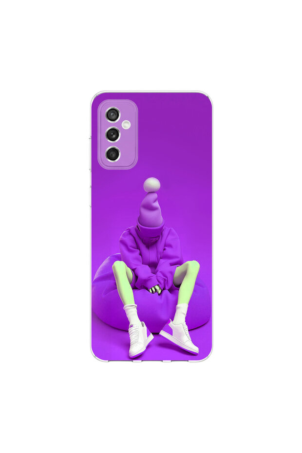 Samsung Galaxy M52 Compatible No Face 6 Design Transparent Case