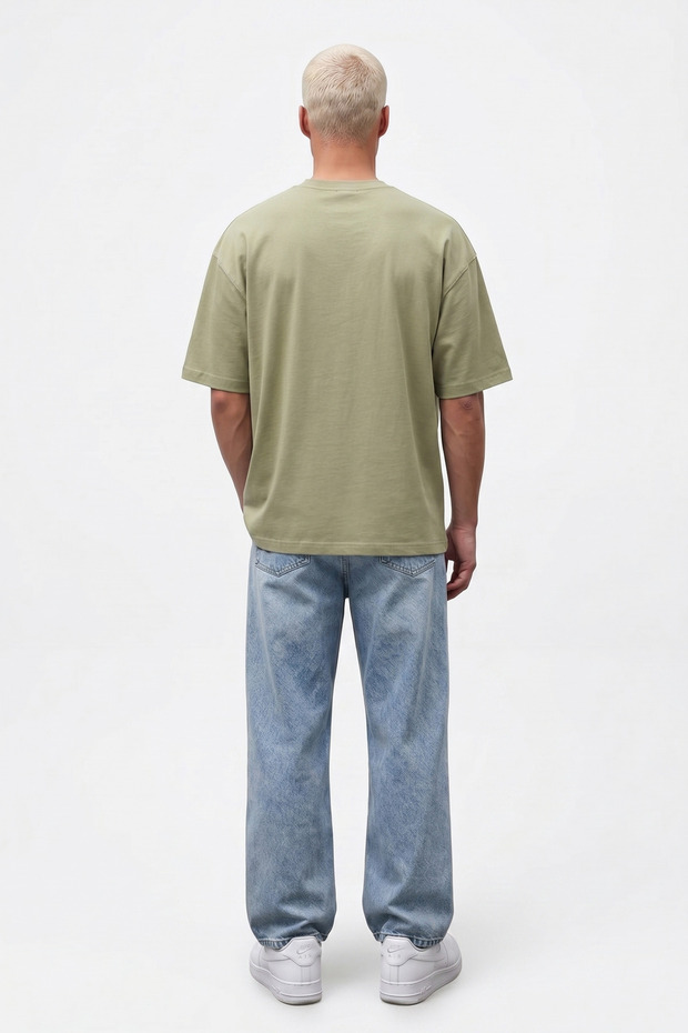 Tricou Basic Oversize Kaki - 3