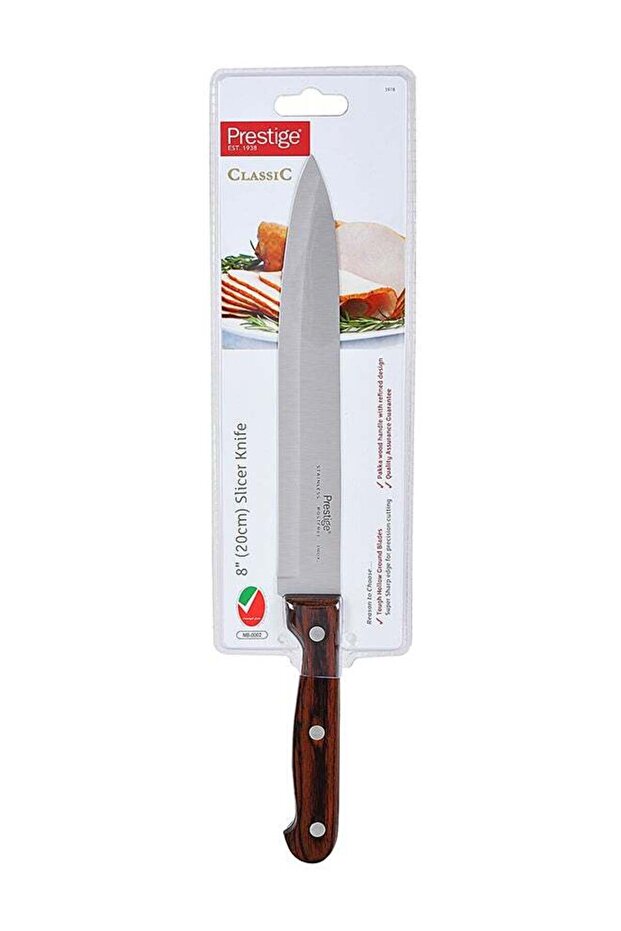 Slicer Knife Silver/Brown 8inch