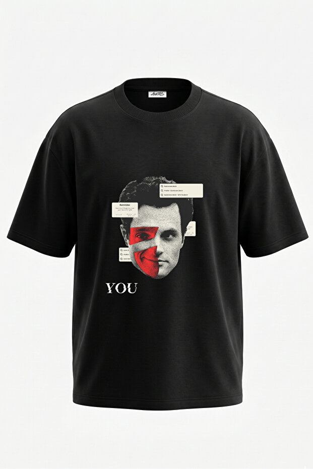 Joe Goldberg You Design Back Printed Cotton Black Oversize T-Shirt