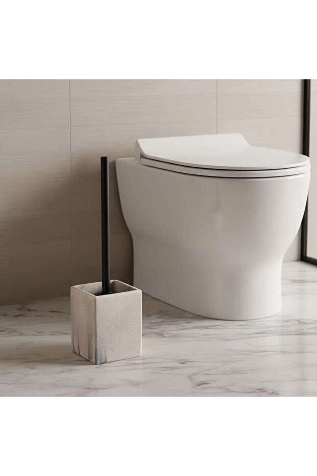 Mist Toilet Brush Holder 9.8x9.8x37cm - Beige