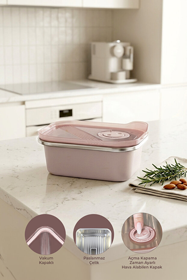 حاوية تخزين مفرغة من الهواء مصنوعة من الفولاذ المقاوم للصدأ، حاوية للفرن والكيك لوجبة الإفطار 300 مل