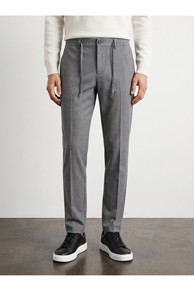Basic Stylish Drawstring Slim Fit Jogger Pants - 2