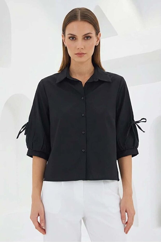 Women's Cotton Black Shirt