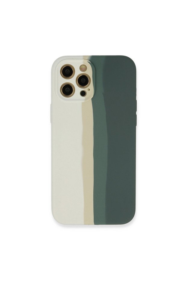 Apple iPhone 12 Pro Case Ebruli Launch Silicone - White-Gray