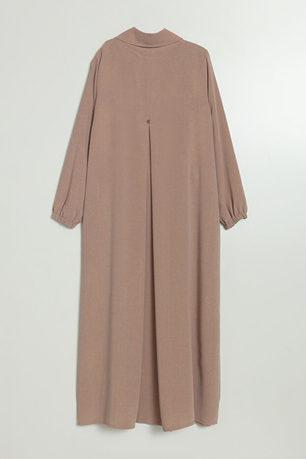 Plus Size Half Double-Breasted Robe - Light Brown - 4
