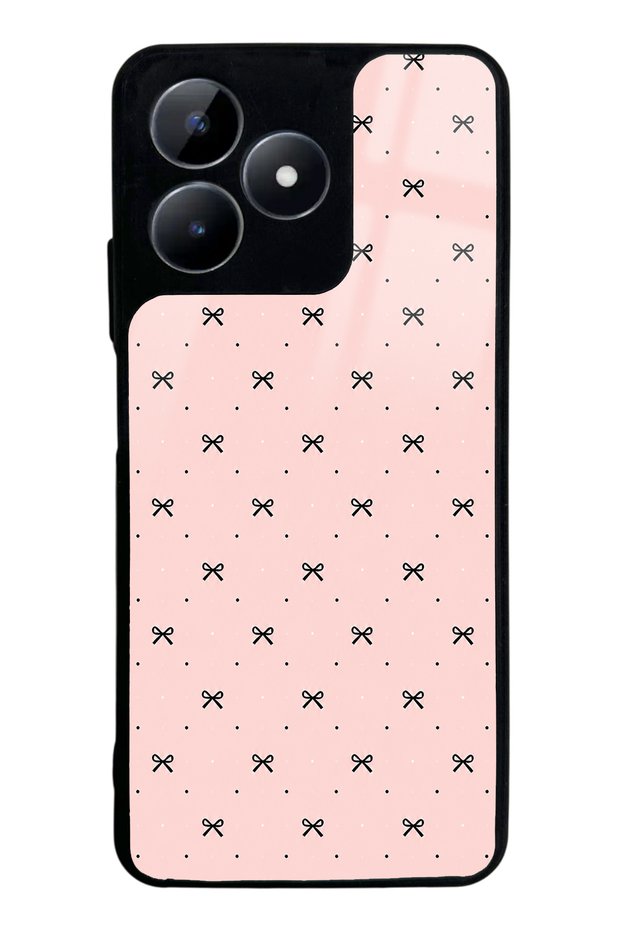 Realme C53 Glossy Phone Case with Cream Coquette Pattern Design