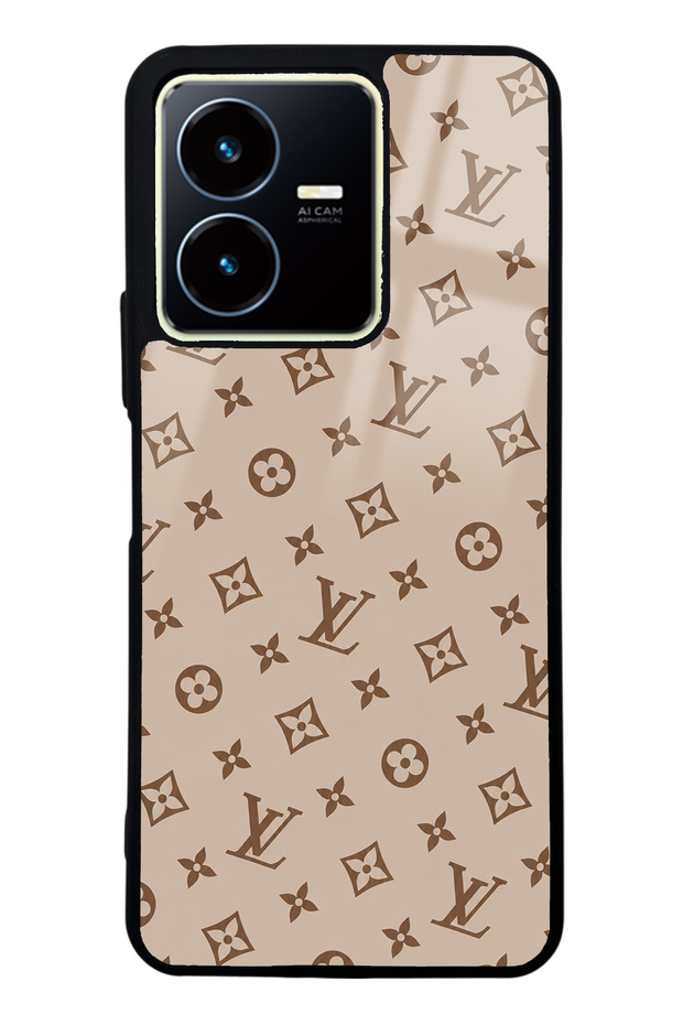 Vivo Y35 Dark Cream Lv Design Glossy Phone Case