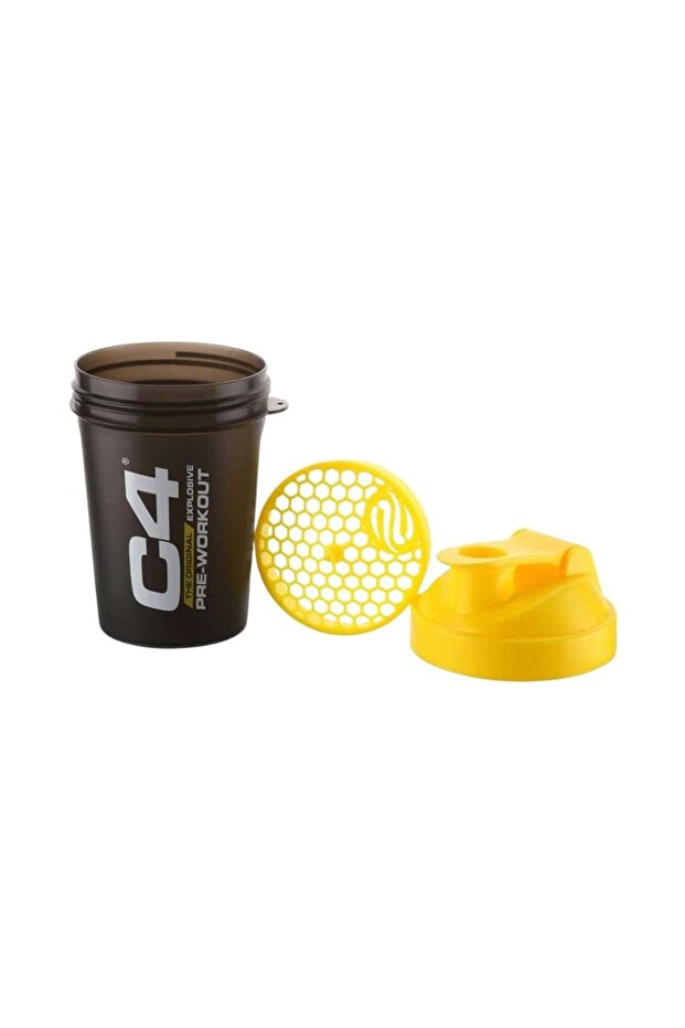 C4 Negru Solid cu Shaker Galben - 600ml - 2