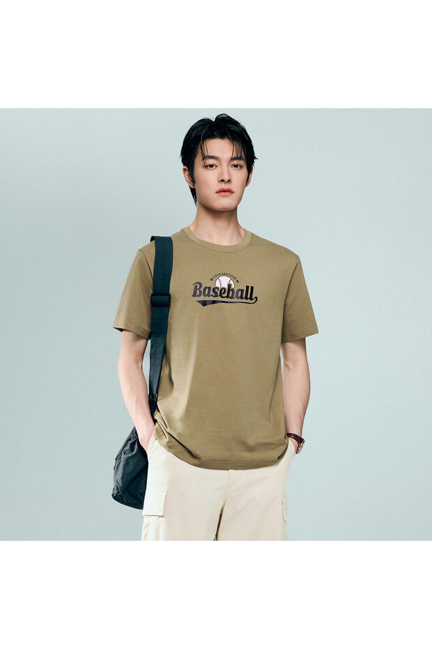 Men's Cotton Jersey Crew‑Neck Print Tee | Online Exclusive