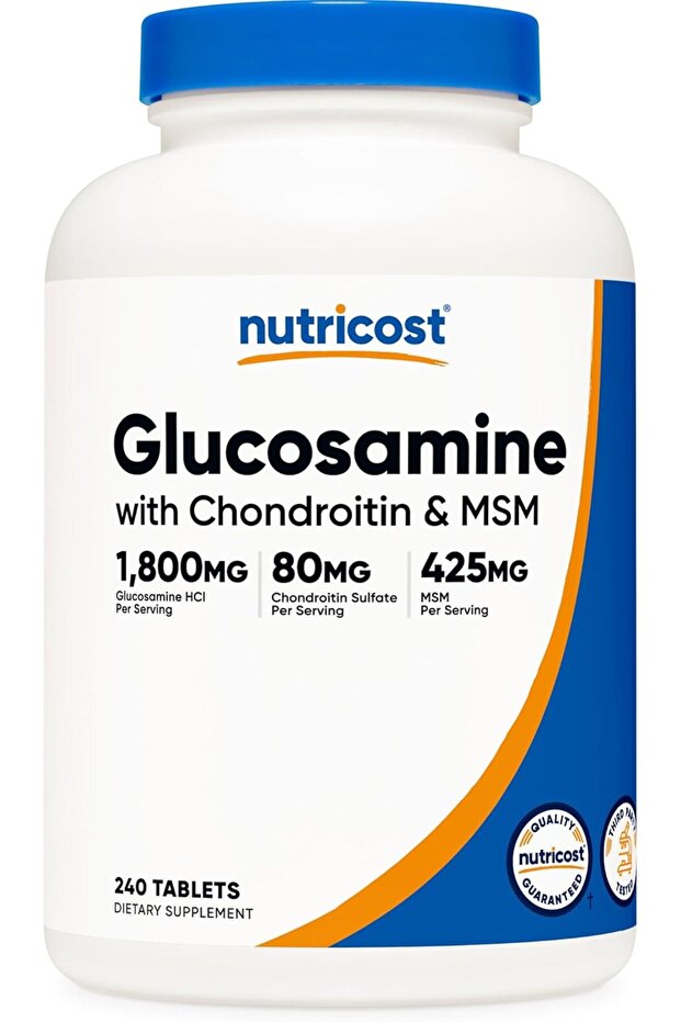 Glucosamine 1800mg with Chondroitin & MSM, 240 Tablets, 120 Servings - Non-GMO, Gluten Free