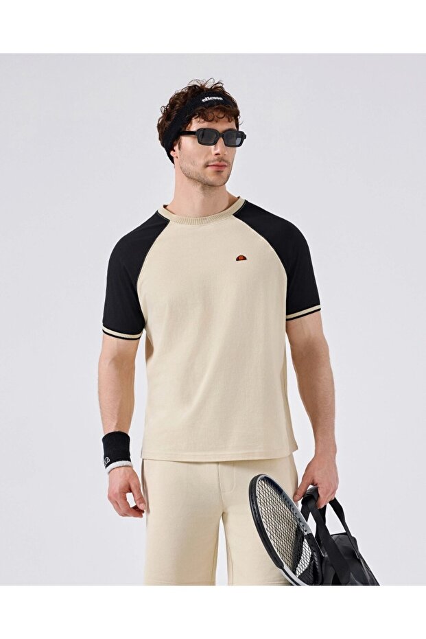6Sm5013-Bg Men's T-Shirt - Beige/Black