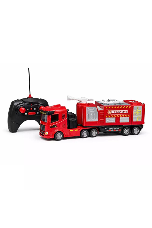 R/C Fire Engine Team Simulation Truck 2.4GHz Remote Control With Sound and Light System- Red