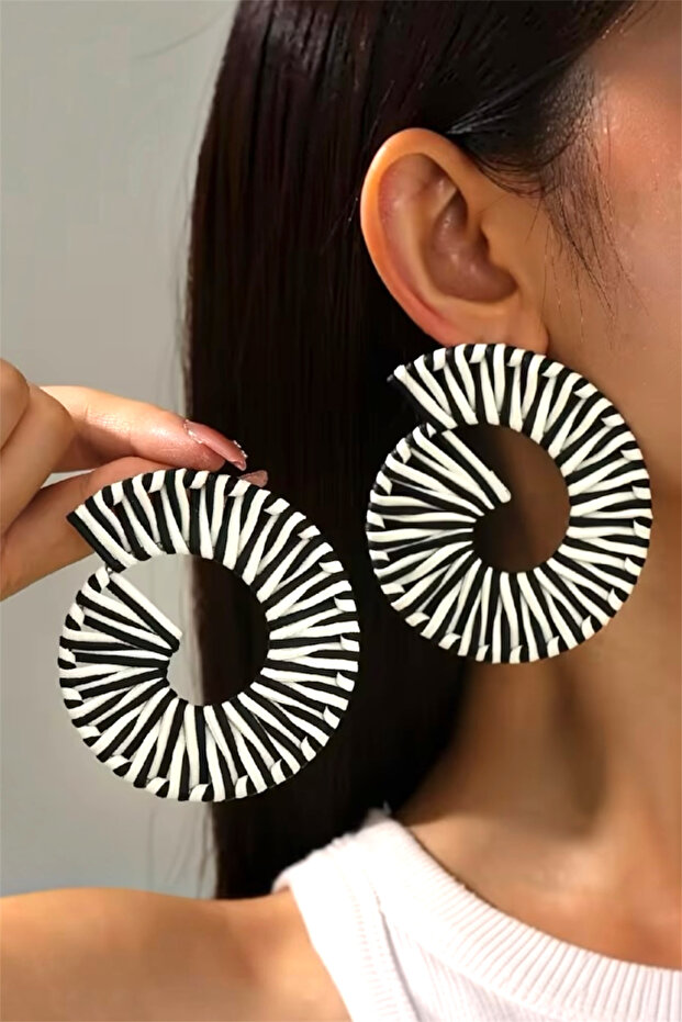 Large Size Jute Design Women's Earrings