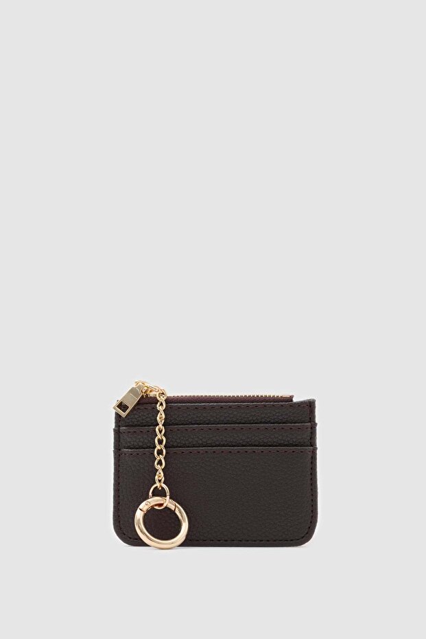 Nook Zippered Charm Card Holder Bitter Brown