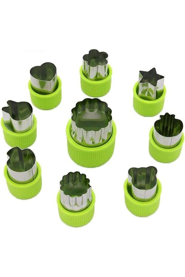 Vegetable Cutter Shapes Set (9 Piece) - Mini Cookie Cutters, Vegetable Shape Cutters for Kids, Bento Lunch Box Accessories