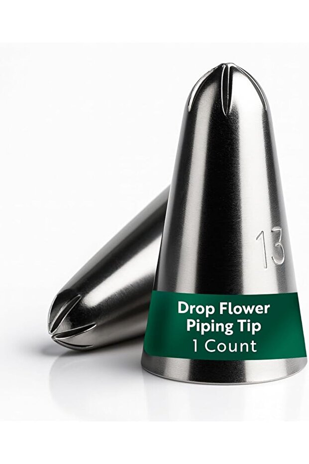 erorex-Pastry Tek Piping Tip, 1 Reusable Drop Flower Icing Tip - #224, Dent-Resistant, Stainless Steel Pastry Tip, Dishwasher-Safe