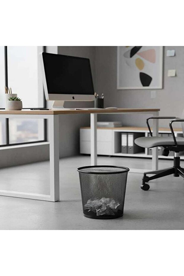 Primary Metal Waste Bin 12l 21x26x28cm - Black