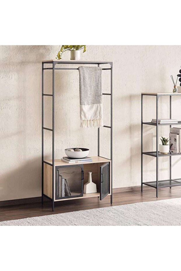 Gilia Display Cabinet Melamine - Natural & Black