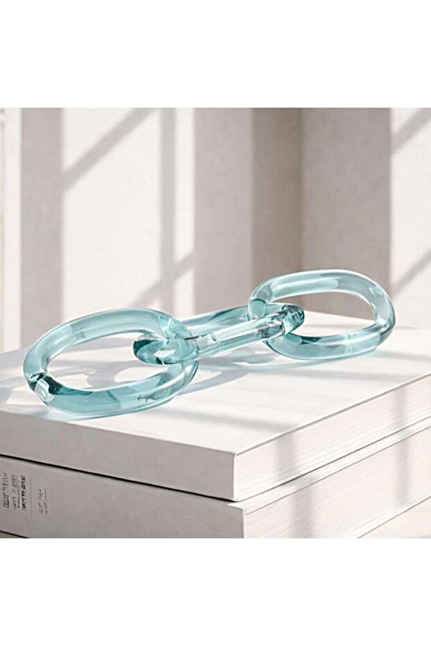 Figaro Glass Chain Decor Accent 33x9x3cm - Blue
