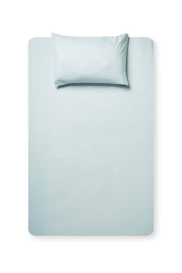 2- Piece Fitted Bedsheet Set Twin Size Microfiber Baby Blue