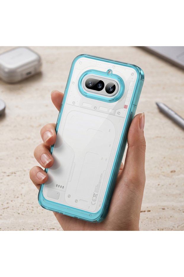 Nothing Phone (4A) Case Camera Protected Shock Absorbing Transparent Back Cover Blue