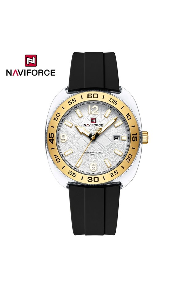 NAVIFORCE SG NAVIFORCE Men's Fashion Silicone Strap Watches with Luminous Pointer Display 3ATM Wate