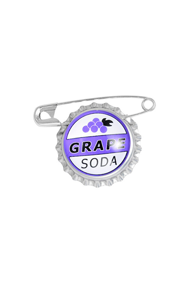 P-307 Creative Grape Soda Juice Bottle Cap Brooches Pins for Clothes Backpack Badge Drink Classic Ac