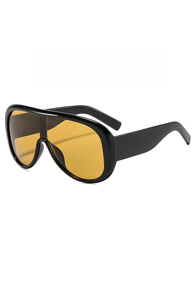 3 Retro Oversized Pilot Sunglasses Women Fashion Luxury Big Frame One Piece Gradient Sand Sunglasse.