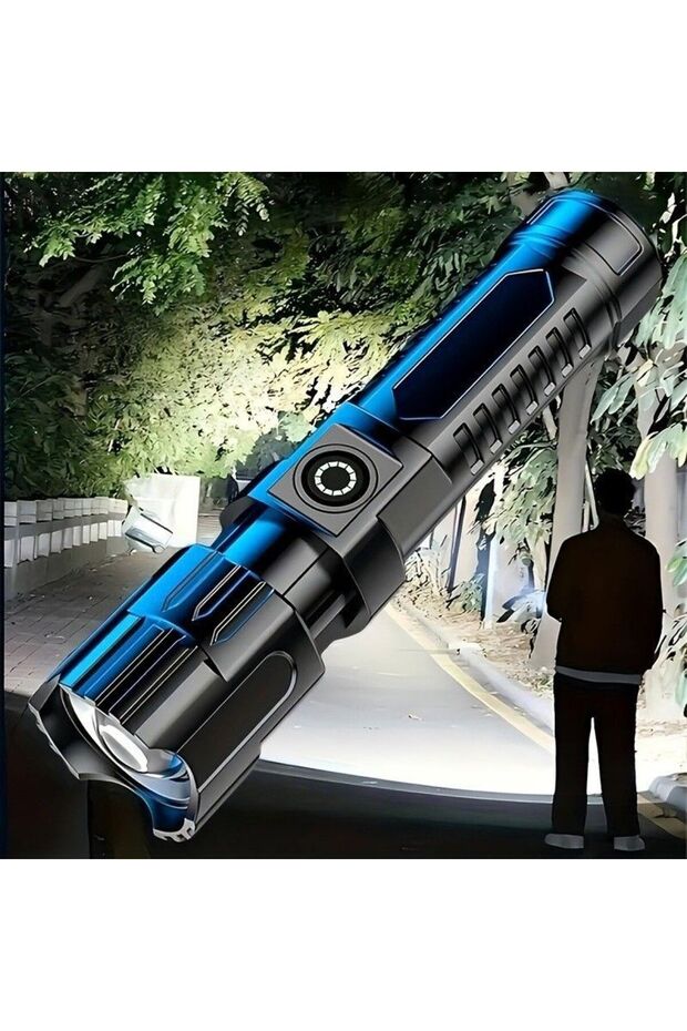 مصباح يدوي LED متعدد الوظائف - ضوء بحث قوي قابل لإعادة الشحن - 2