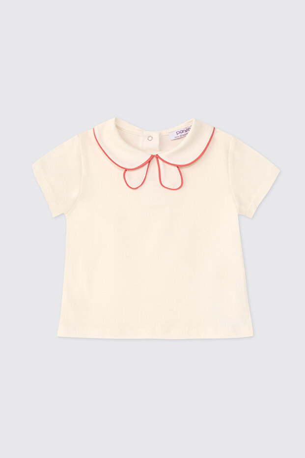 Baby Girl Short Sleeve Ecru T-Shirt