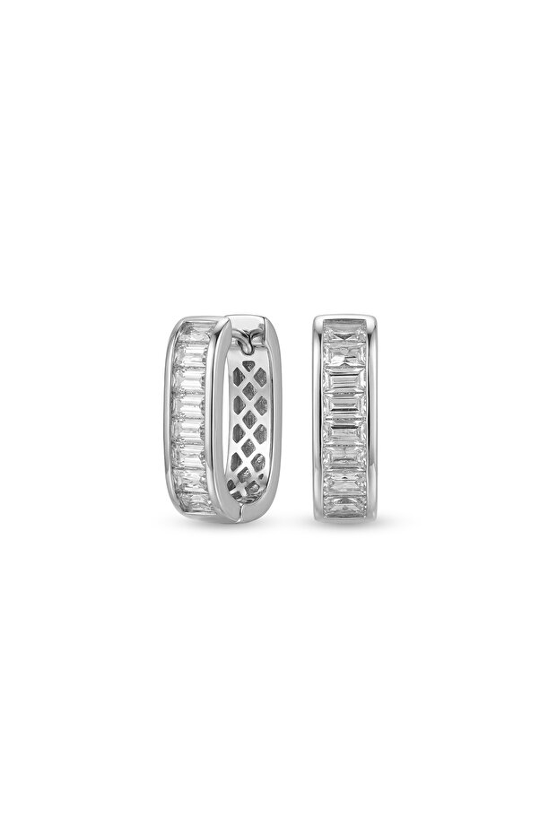 Steel Baguette Avenue Earrings